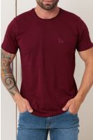 Camiseta Basica Manga Curta Masculino Revanche Chuy VINHO BORGONHA