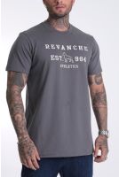Camiseta Básica Bordada Masculino Revanche Tenes CINZA ESCURO