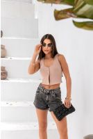 Blusa Cropped Regata Com Abertura Feminina Revanche Huacho CÁQUI