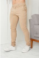 Calça Sarja Com Bolso Embutido Masculina Revanche Pernes CAQUI