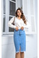 Camisa Manga Longa Com Bolso Feminina Revanche Eleanor OFF WHITE