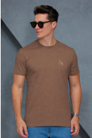 Camiseta Basica Manga Curta Masculino Revanche Chuy MARROM CLARO