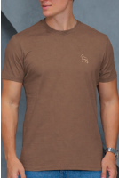 Camiseta Basica Manga Curta Masculino Revanche Chuy MARROM CLARO