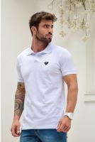 Camiseta Polo Com Elastano e Plaquinha Masculino Revanche Goure BRANCO