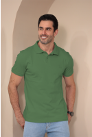 Camiseta Polo Bordado Com Elastano Masculino Revanche Durazno VERDE ASPEN