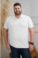 Camiseta Polo Bordado Plus Size Masculino Revanche Conde BRANCO