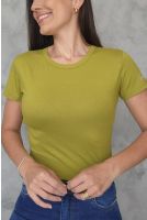 Blusa Baby Look Basica Manga Curta Feminina Revanche Sylfaeno