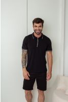 Camiseta Polo Com Vista Estampada Feminina Revanche Arboletes PRETO