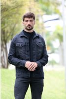 Jaqueta Jeans Black Com Elástano Masculina Revanche Viborg PRETO