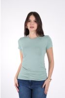Blusa Baby Look Basica Feminina Revanche Fiji VERDE AGUA