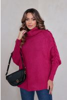 Blusa de Tricot Manga Raglan e Trançado Lateral Feminina Revanche Gourma PINK