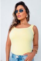 Regata Básica Canelada Feminina Revanche Dolisie AMARELO CLARO