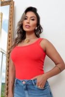 Regata Básica Canelada Feminina Revanche Dolisie VERMELHO TOMATE