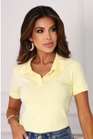 Camiseta Polo Bordado Feminina Revanche Gaurama AMARELO CLARO