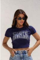 Camiseta Estampada Word Women Feminino Revanche Lagunillas AZUL MARINHO