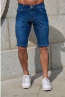 Bermuda jeans com elástano masculina Revanche Móstoles Azul