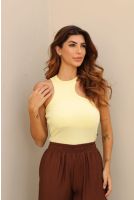 Blusa Cavada Decote Assimétrico Feminino Revanche Armênia AMARELO CLARO