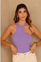Blusa Cavada Decote Assimétrico Feminino Revanche Armênia ROXO CLARO