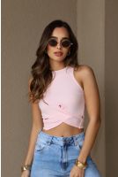 Blusa Transpassada Feminina Revanche Luna ROSA BEBE