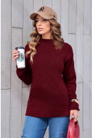 Blusa De Tricot Cacharel Manga Longa Feminina Revanche Fercal VINHO BORGONHA