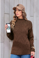 Blusa De Tricot Cacharel Manga Longa Feminina Revanche Fercal MARROM