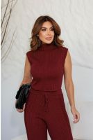 Blusa De Tricot Gola Alta Feminina Revanche Pleven VINHO