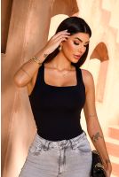 Blusa Regata Alça Larga Feminina Revanche Petélia PRETO
