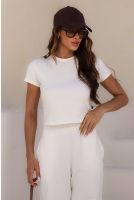 Blusa Moletom Gola Careca Feminina Revanche Amalfi MARFIM