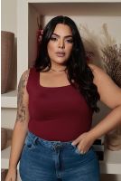 Blusa Curvy Alça Larga Feminina Revanche Pallantia VINHO