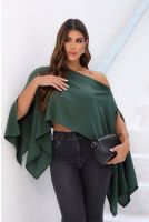 Blusa Ampla Manga Flutuante Feminina Revanche Laranda VERDE
