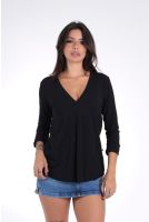 Blusa Com Botões Feminina Revanche Selena PRETO