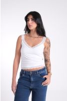 Blusa Feminina Decote e Alça Renda Revanche BL.FEM.00234  BRANCO
