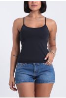 Blusa Feminina Regata Com Alça Regulável - BL.FEM.00239 PRETO