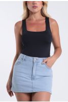 Blusa Regata Cavada Uso Frente e Costas Feminina Revanche Beatriz PRETO