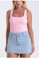 Blusa Regata Cavada Dupla Face Frente e Costas - BL.FEM.00242 ROSA