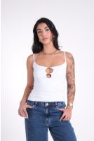 Blusa Feminina Decote Cavado com Acessório e Alcinha Revanche-BL.FEM.00253 BRANCO