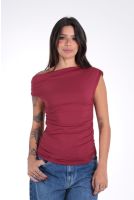 Blusa Feminina Regata Suplex com Franzido Revanche-BL.FEM.00254 MARSALA