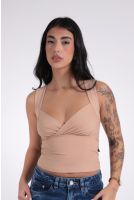 Blusa Feminina Cavada Com Decote Transpassado Revanche-BL.FEM.00259 BEGE