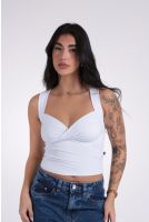 Blusa Feminina Cavada Com Decote Transpassado Revanche-BL.FEM.00259 BRANCO