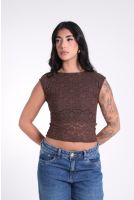 Blusa Feminina Regata Rendada Revanche-BL.FEM.00262 MARROM