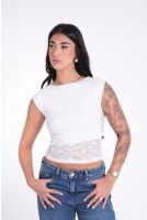 Blusa Feminina Regata Rendada Revanche-BL.FEM.00262 OFF WHITE