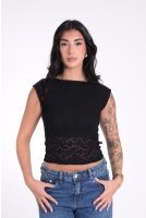 Blusa Feminina Regata Rendada Revanche-BL.FEM.00262 PRETO