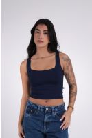 Blusa Feminina Regata Cavada Cropped Revanche Lima AZUL MARINHO