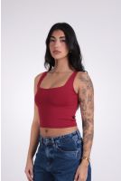 Blusa Feminina Regata Cavada Cropped Revanche Lima CEREJA