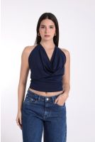 Blusa Feminina Frente Única Com Amarração Revanche-BL.FEM.00270 AZUL MARINHO