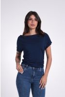 Blusa Feminina Ampla Com Franzido Nas Laterais Revanche-BL.FEM.00273  AZUL MARINHO