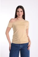 Blusa Feminina Decote Assimétrico Revanche-BL.FEM.00276 AREIA
