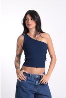 Blusa Ombro Só Com Acessório Revanche-BL.FEM.00277 AZUL MARINHO