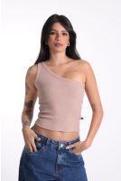 Blusa Ombro Só Com Acessório Revanche-BL.FEM.00277 CÁQUI