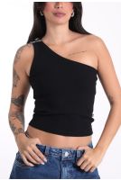 Blusa Ombro Só Com Acessório Revanche-BL.FEM.00277 PRETO